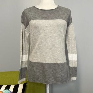Vince Gray Colorblock Striped Pullover Sweater XS